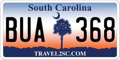 SC license plate BUA368