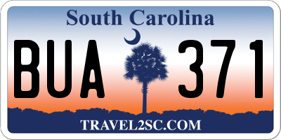 SC license plate BUA371