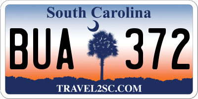 SC license plate BUA372