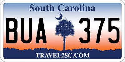 SC license plate BUA375