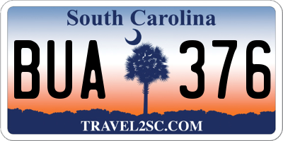 SC license plate BUA376