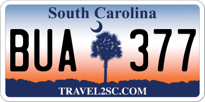SC license plate BUA377