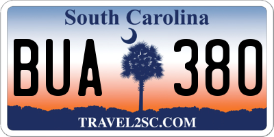 SC license plate BUA380