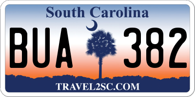 SC license plate BUA382