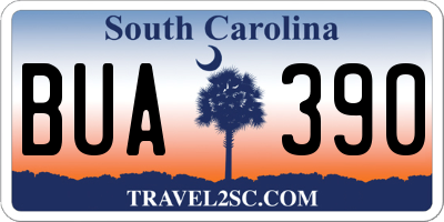 SC license plate BUA390