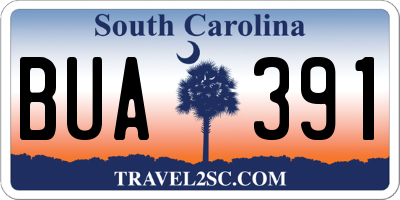 SC license plate BUA391