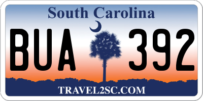SC license plate BUA392