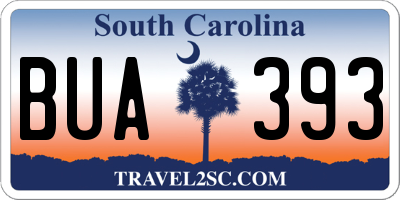 SC license plate BUA393