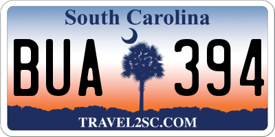 SC license plate BUA394