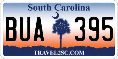 SC license plate BUA395