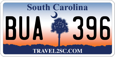 SC license plate BUA396
