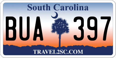 SC license plate BUA397