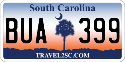 SC license plate BUA399