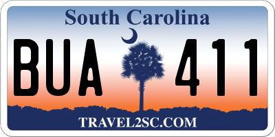 SC license plate BUA411