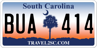 SC license plate BUA414