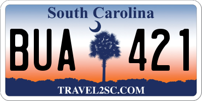SC license plate BUA421