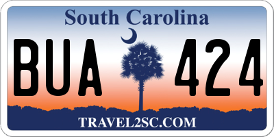 SC license plate BUA424