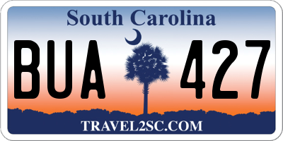 SC license plate BUA427
