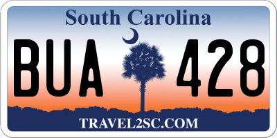 SC license plate BUA428