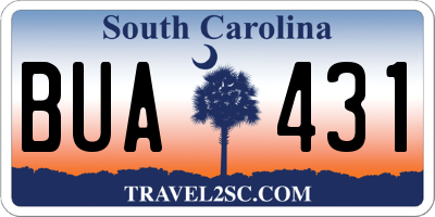 SC license plate BUA431
