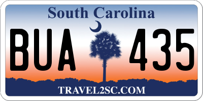 SC license plate BUA435