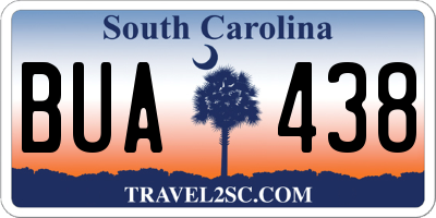 SC license plate BUA438
