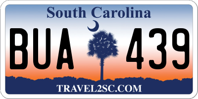 SC license plate BUA439