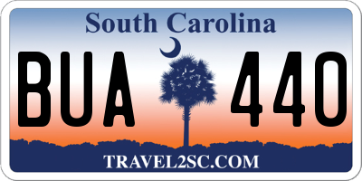 SC license plate BUA440