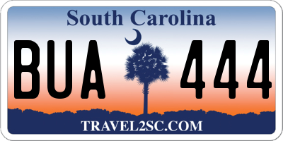 SC license plate BUA444