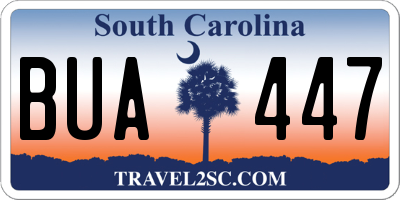 SC license plate BUA447