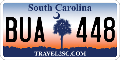 SC license plate BUA448