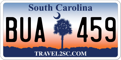 SC license plate BUA459