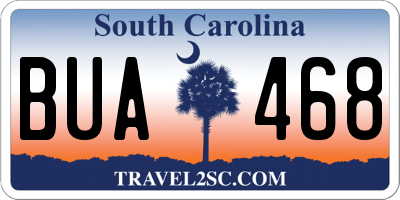 SC license plate BUA468