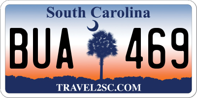 SC license plate BUA469