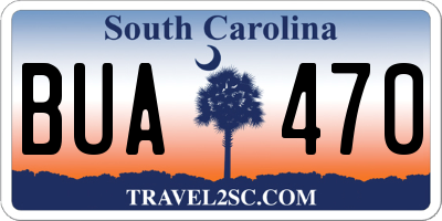 SC license plate BUA470