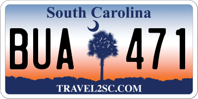SC license plate BUA471