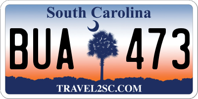 SC license plate BUA473