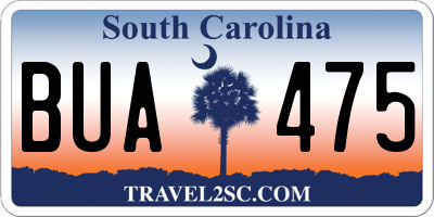 SC license plate BUA475