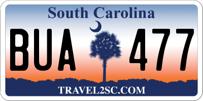 SC license plate BUA477