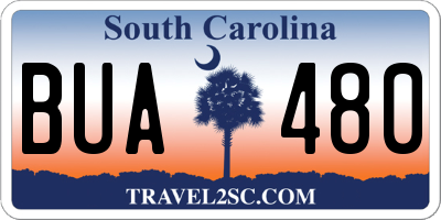 SC license plate BUA480