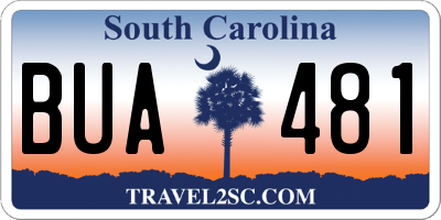SC license plate BUA481