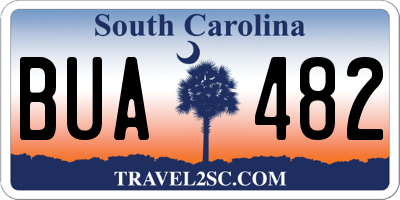 SC license plate BUA482
