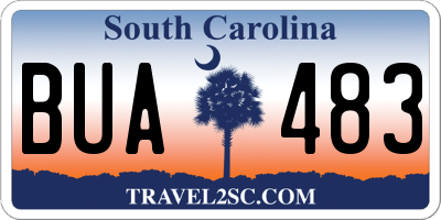 SC license plate BUA483
