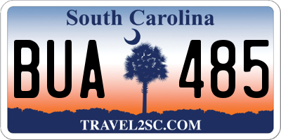 SC license plate BUA485