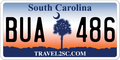 SC license plate BUA486
