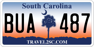 SC license plate BUA487