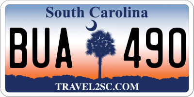 SC license plate BUA490