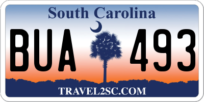 SC license plate BUA493