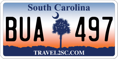 SC license plate BUA497
