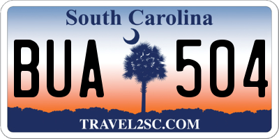 SC license plate BUA504